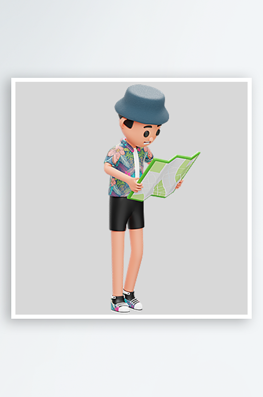 水彩3D人物免抠png图片素材-众图网