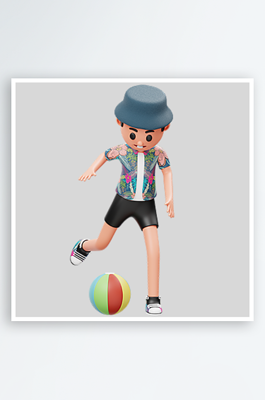 水彩3D人物免抠png图片素材-众图网