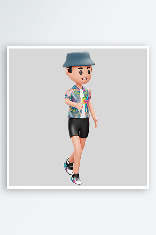 水彩3D人物免抠png图片素材-众图网