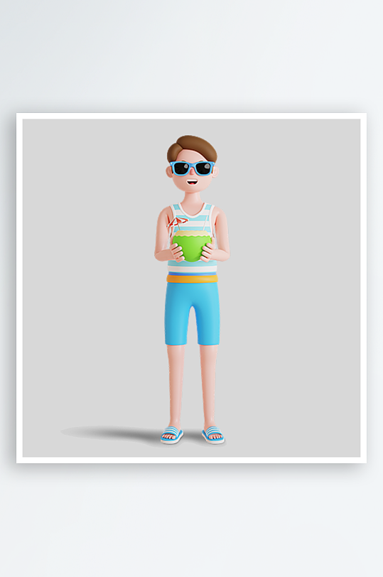 水彩3D人物免抠png图片素材-众图网