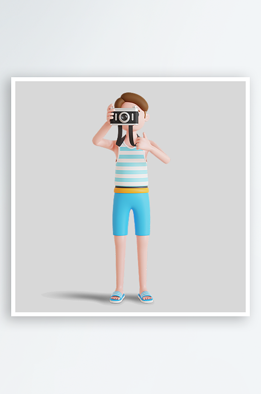 水彩3D人物免抠png图片-众图网