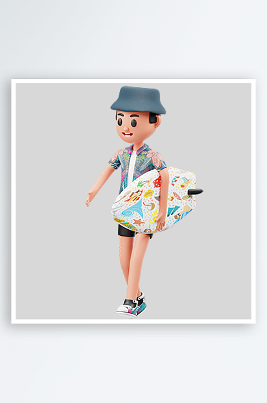 水彩3D人物免抠png图片-众图网