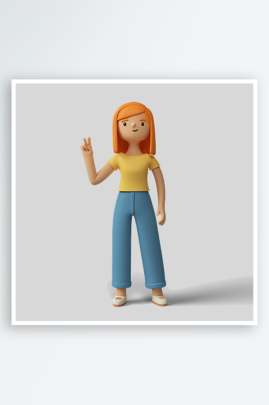 水彩3D人物免抠png图片-众图网