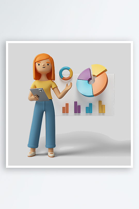 水彩3D人物免抠png图片素材-众图网