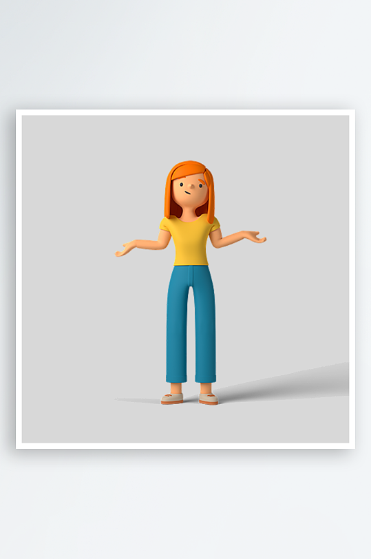 水彩3D人物免抠png图片素材-众图网