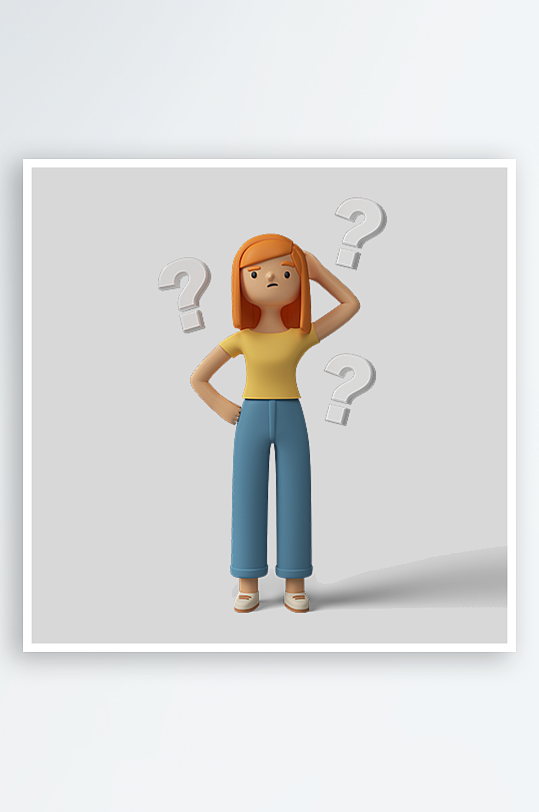 水彩3D人物免抠png图片素材-众图网