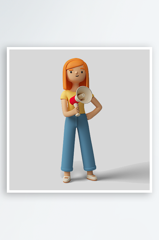 水彩3D人物免抠png图片素材-众图网