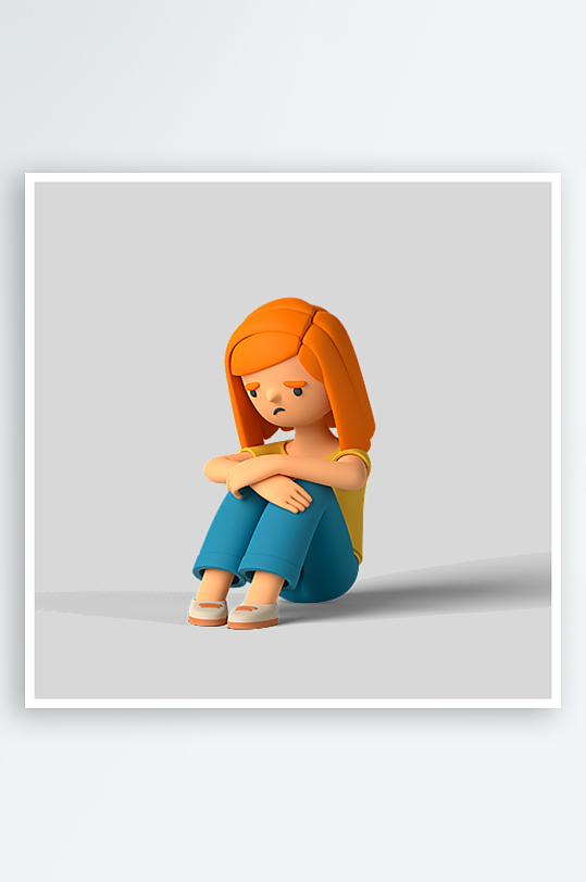 水彩3D人物免抠png素材-众图网