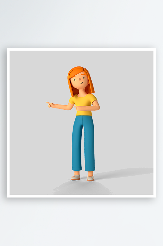 水彩3D人物免抠图片素材-众图网