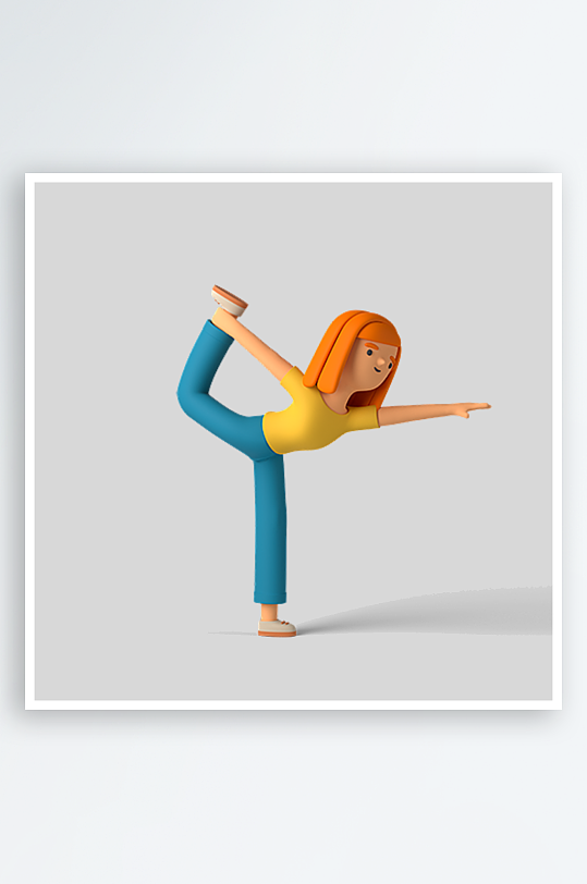 水彩3D人物免抠图片素材-众图网