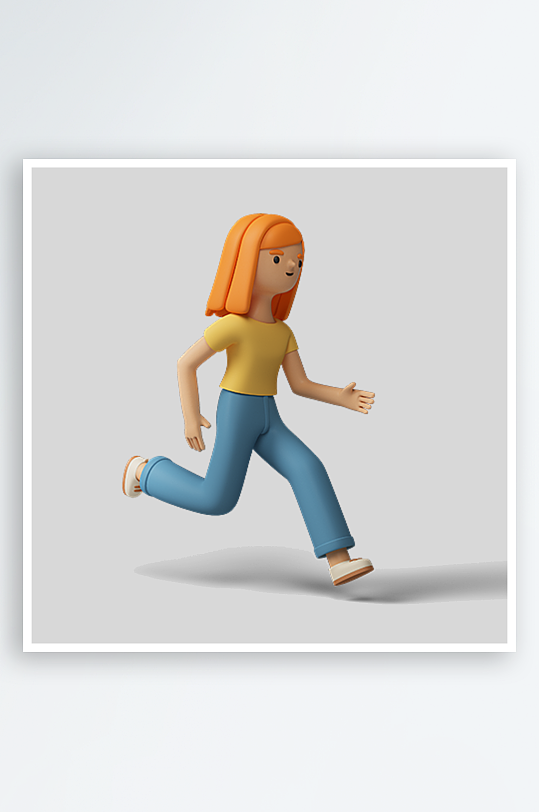 水彩3D人物免抠图片素材-众图网