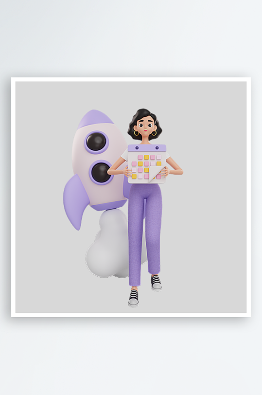 水彩3D人物免抠png图片素材-众图网