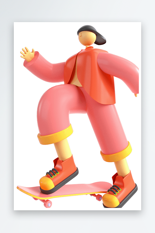 水彩3D人物免抠png图片素材-众图网