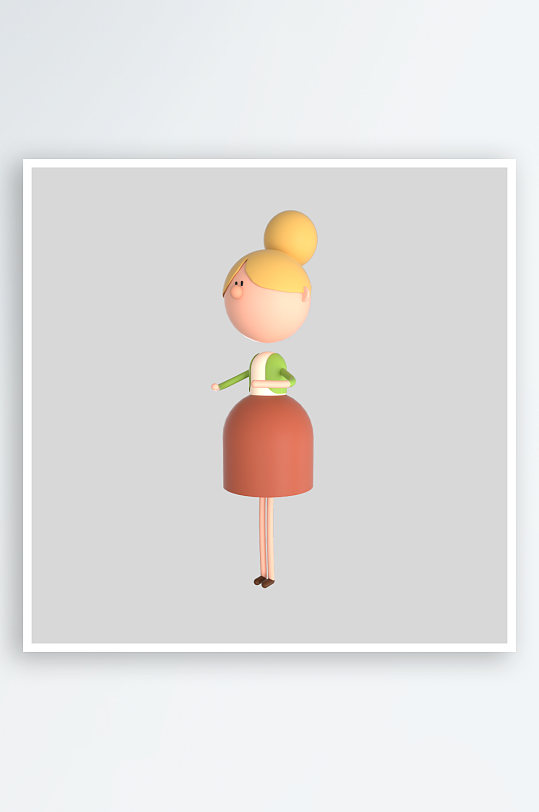 水彩3D人物免抠png图片-众图网