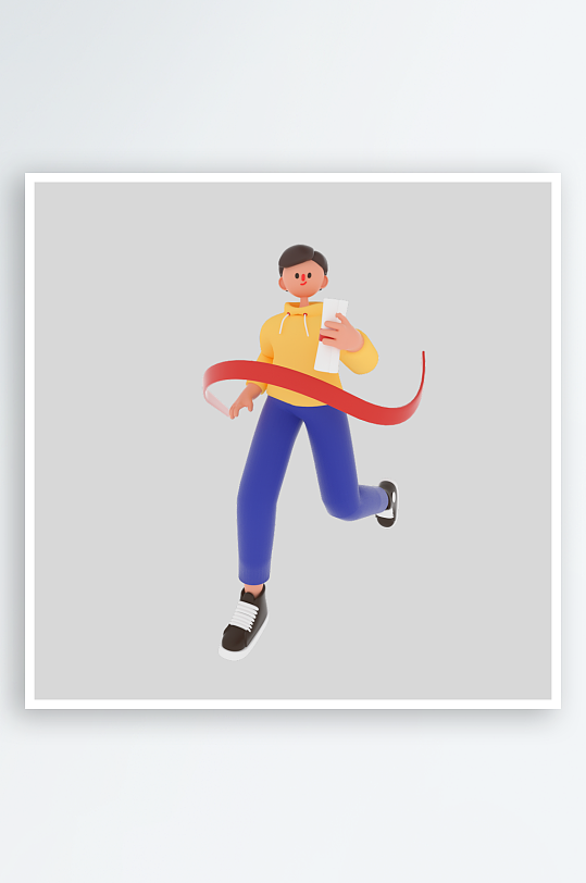 水彩3D人物免抠png图片-众图网