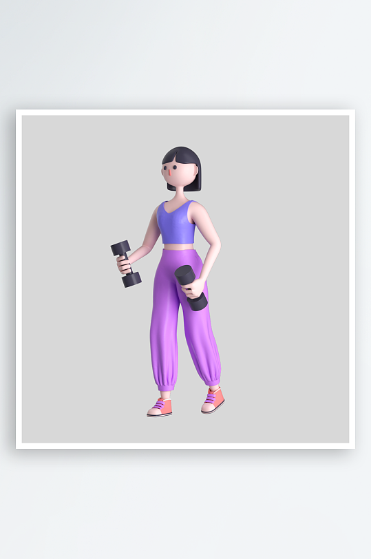 水彩3D人物免抠png图片-众图网