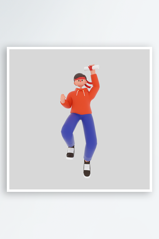 水彩3D人物免抠png图片-众图网