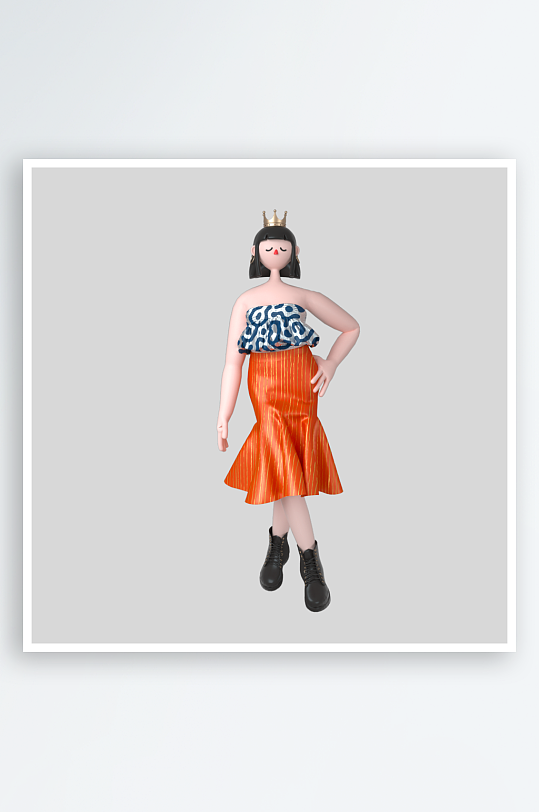 水彩3D人物免抠png图片-众图网