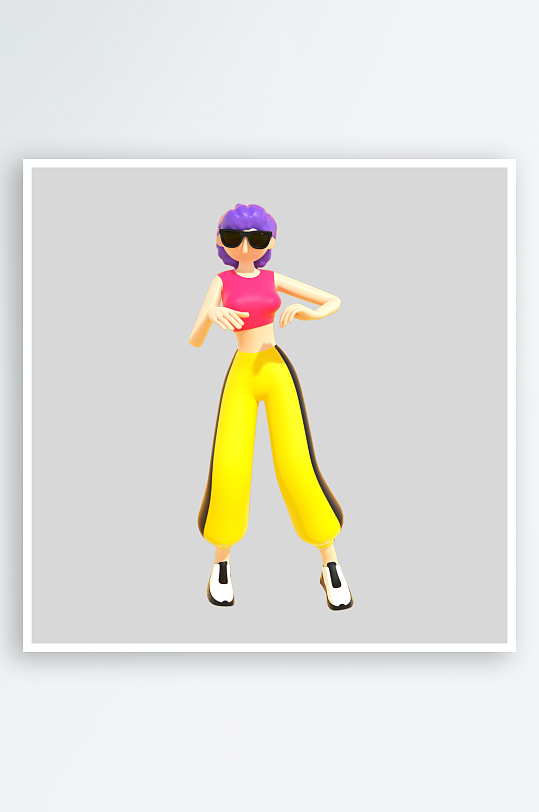 水彩3D人物免抠png图片-众图网