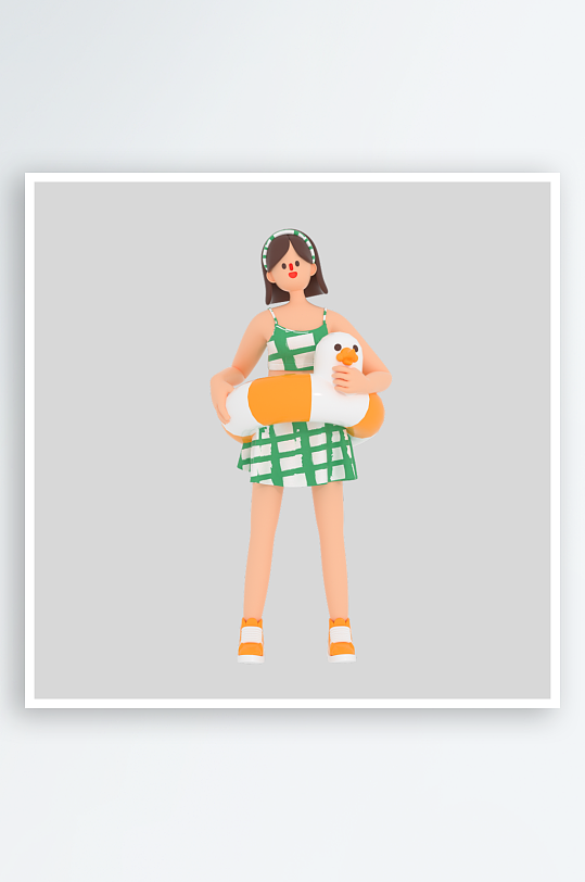 水彩3D人物免抠png图片-众图网