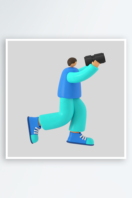 水彩3D人物免抠png素材-众图网