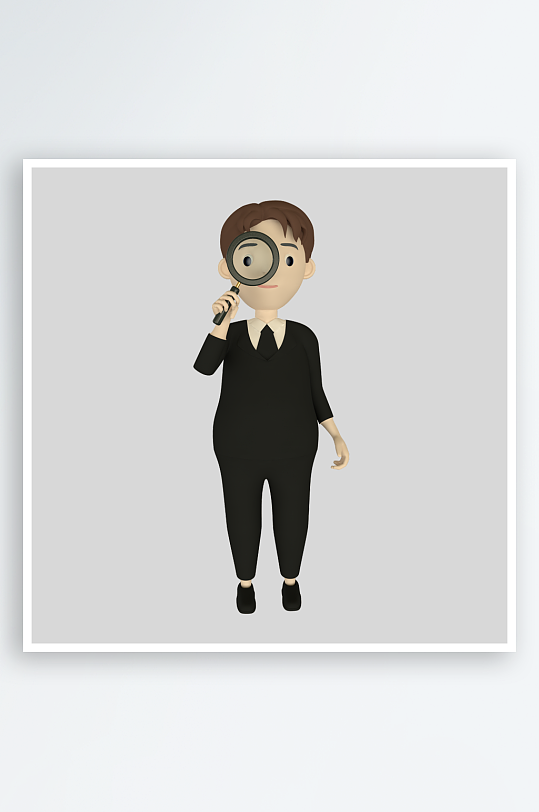 水彩3D人物免抠png素材-众图网