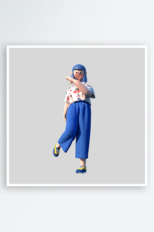 水彩3D人物免抠png图片-众图网