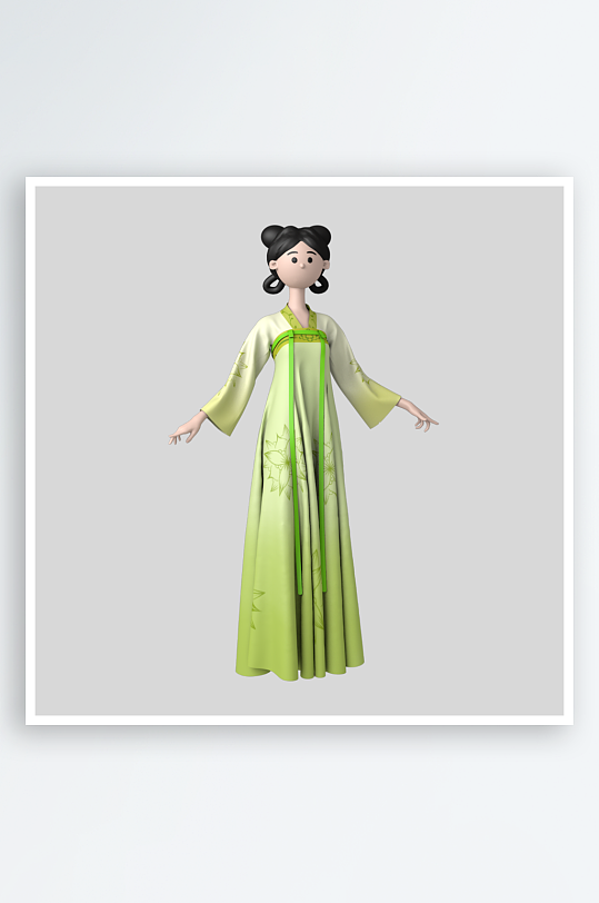 水彩3D人物免抠png图片-众图网