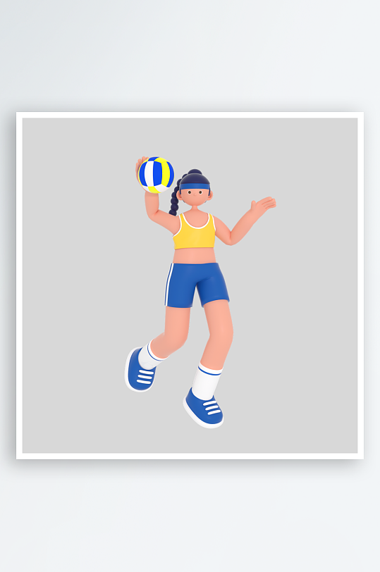 水彩3D人物免抠png图片-众图网