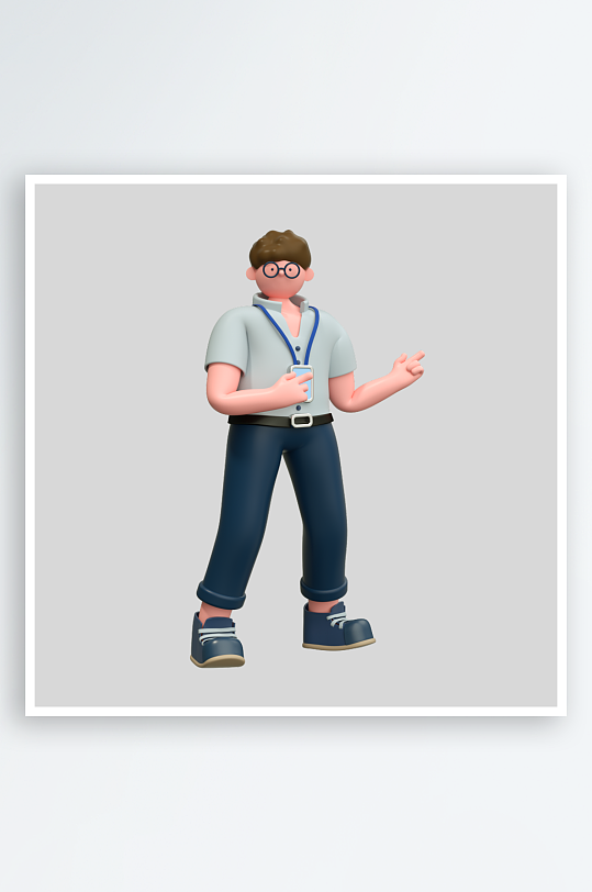 水彩3D人物免抠png图片素材-众图网