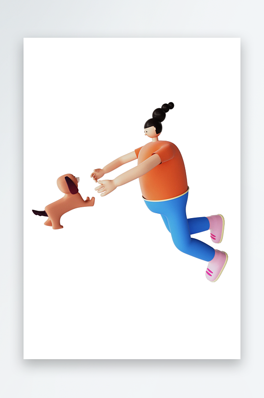 水彩3D人物免抠png图片素材-众图网