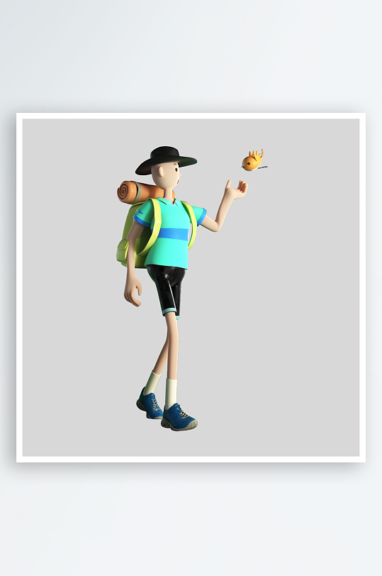 水彩3D人物免抠png图片素材-众图网