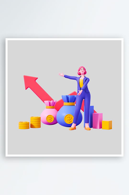 水彩3D人物免抠png图片素材-众图网