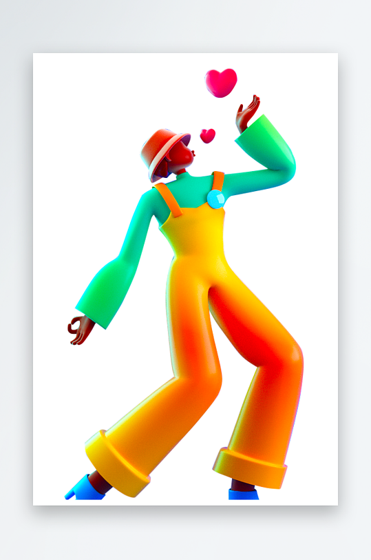 水彩3D人物免抠png图片素材-众图网