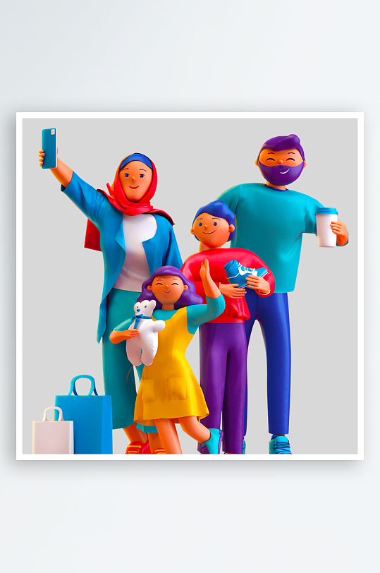 水彩3D人物免抠png图片素材-众图网