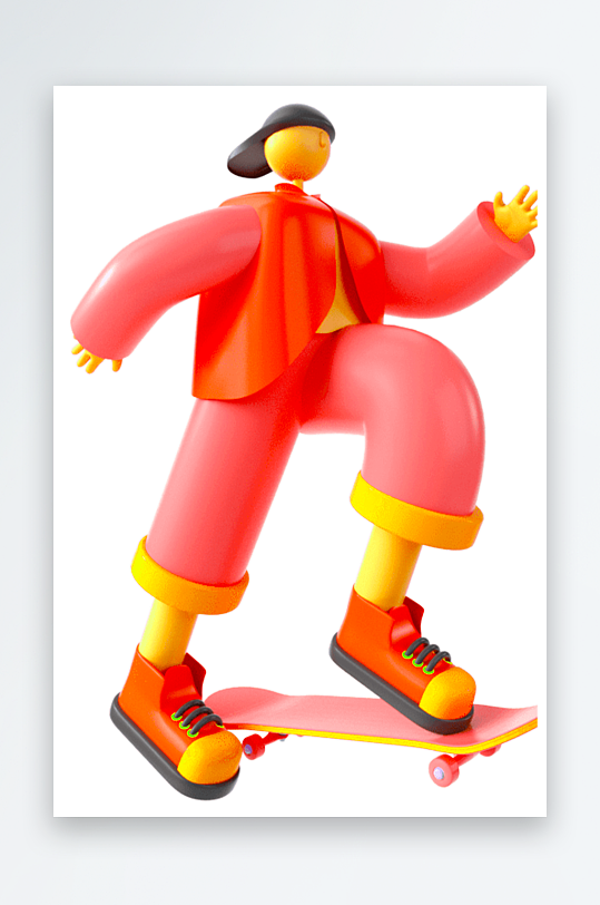 水彩3D人物免抠png素材-众图网