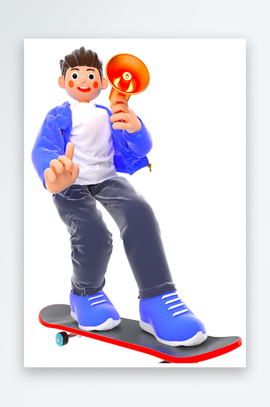 水彩3D人物免抠png素材-众图网