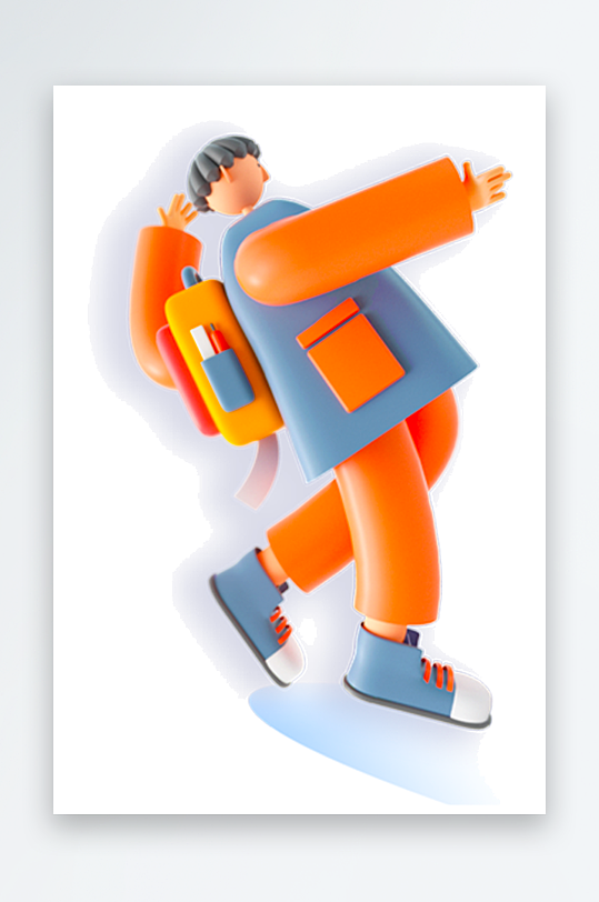 水彩3D人物免抠png素材-众图网