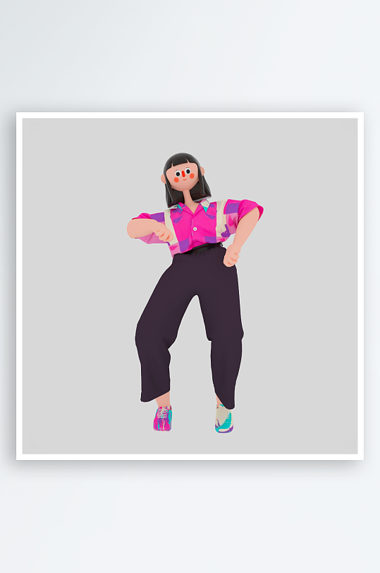 水彩3D人物免抠png图片-众图网