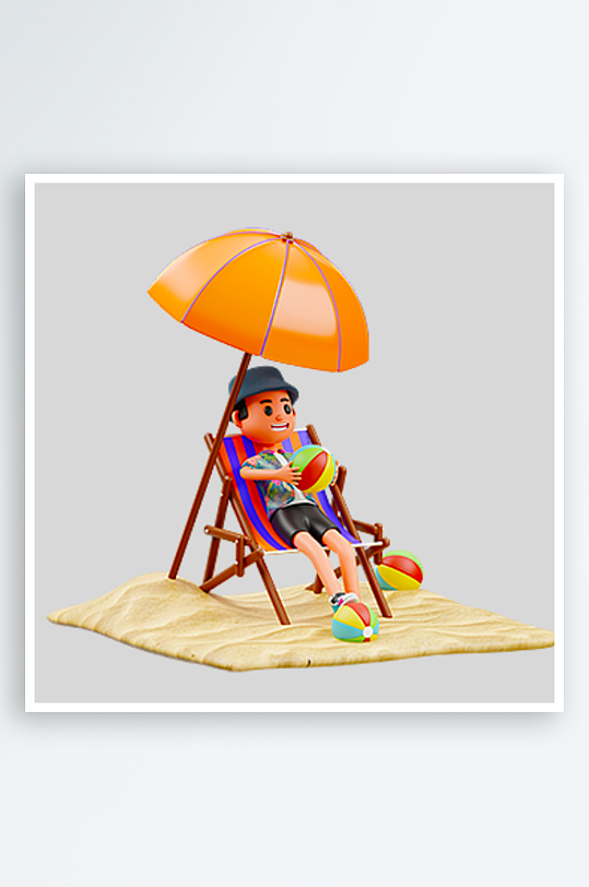 水彩3D人物免抠png图片-众图网