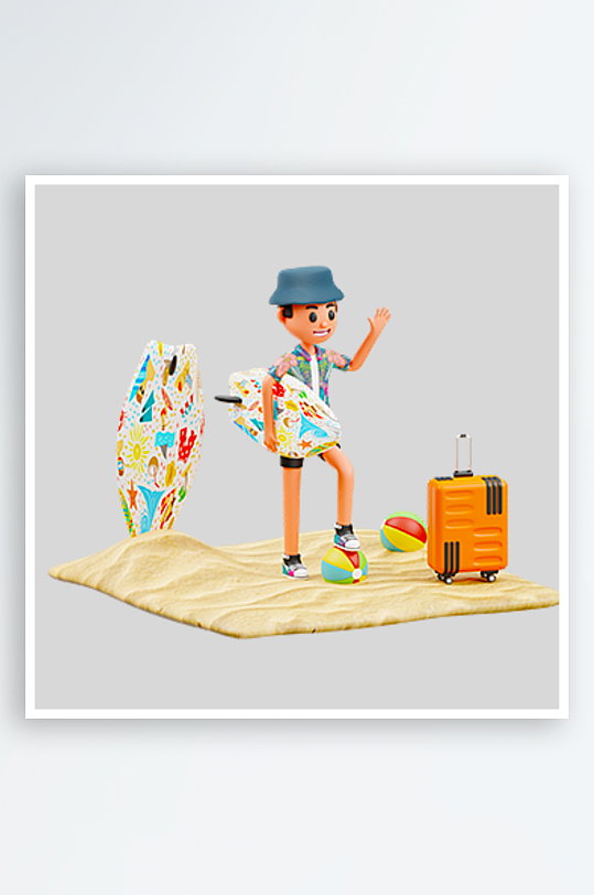 水彩3D人物免抠png图片-众图网