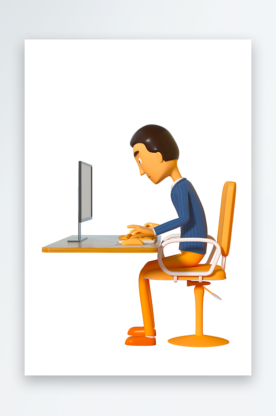 水彩3D人物免抠图片素材-众图网