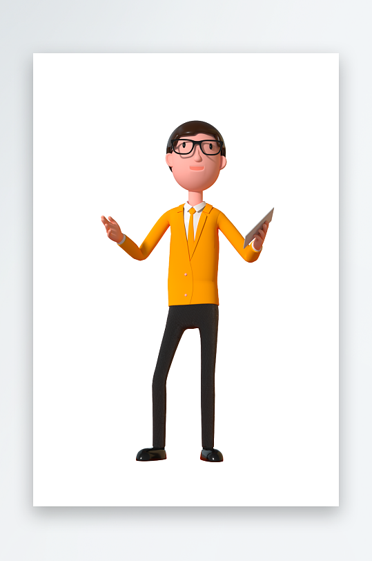 水彩3D人物免抠图片素材-众图网