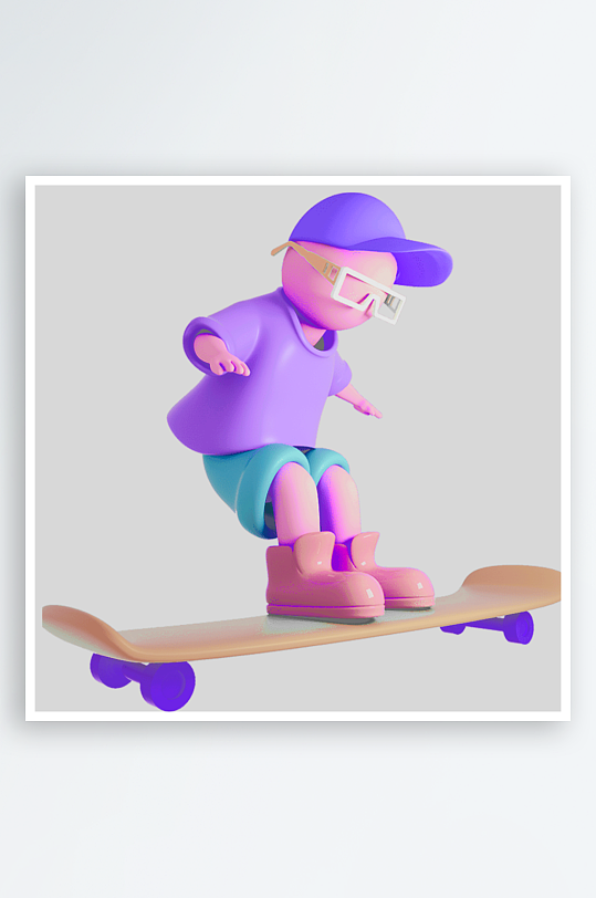 水彩3D人物免抠图片素材-众图网