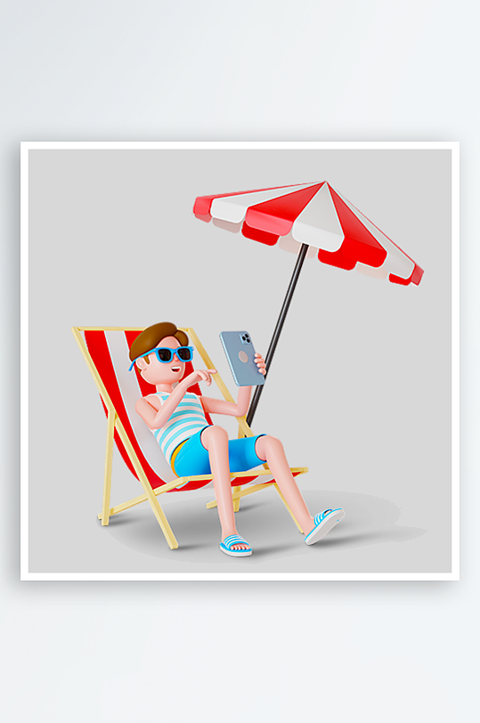 水彩3D人物免抠图片素材-众图网