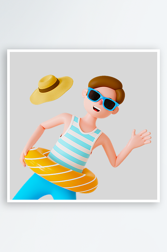 水彩3D人物免抠图片素材-众图网