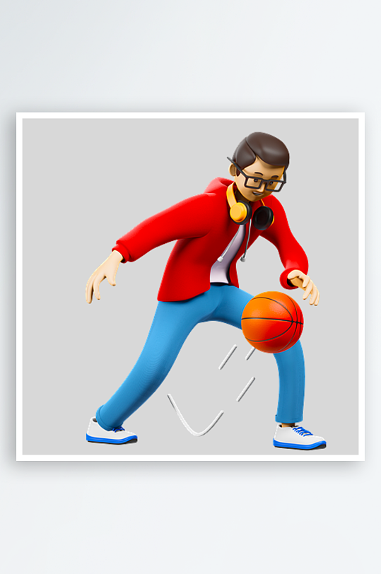 水彩3D人物免抠图片素材-众图网