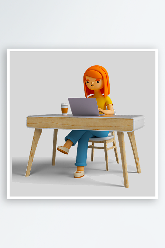 水彩3D人物免抠png图片素材-众图网