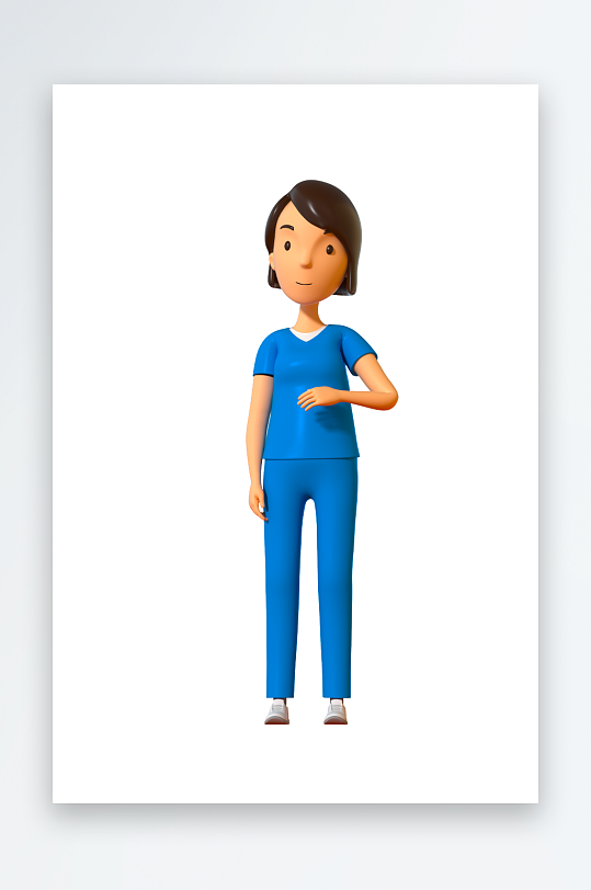 水彩3D人物免抠png图片素材-众图网