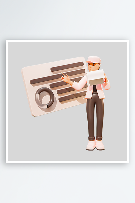 水彩3D人物免抠png素材-众图网